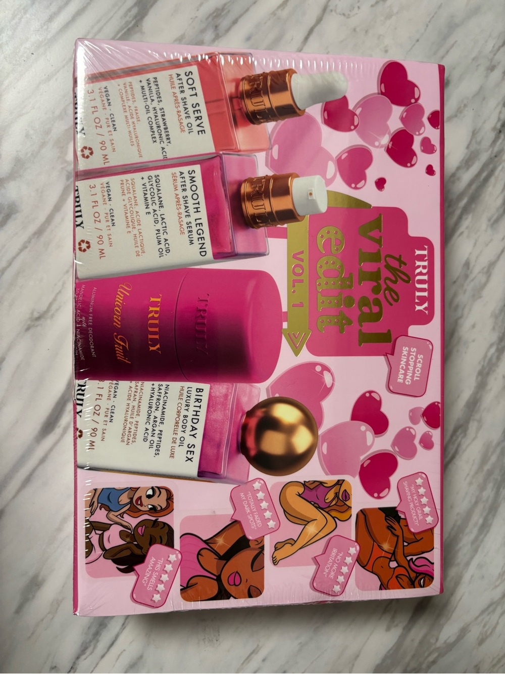 TRULY Bath & Body Set — Pink with Gold Accents